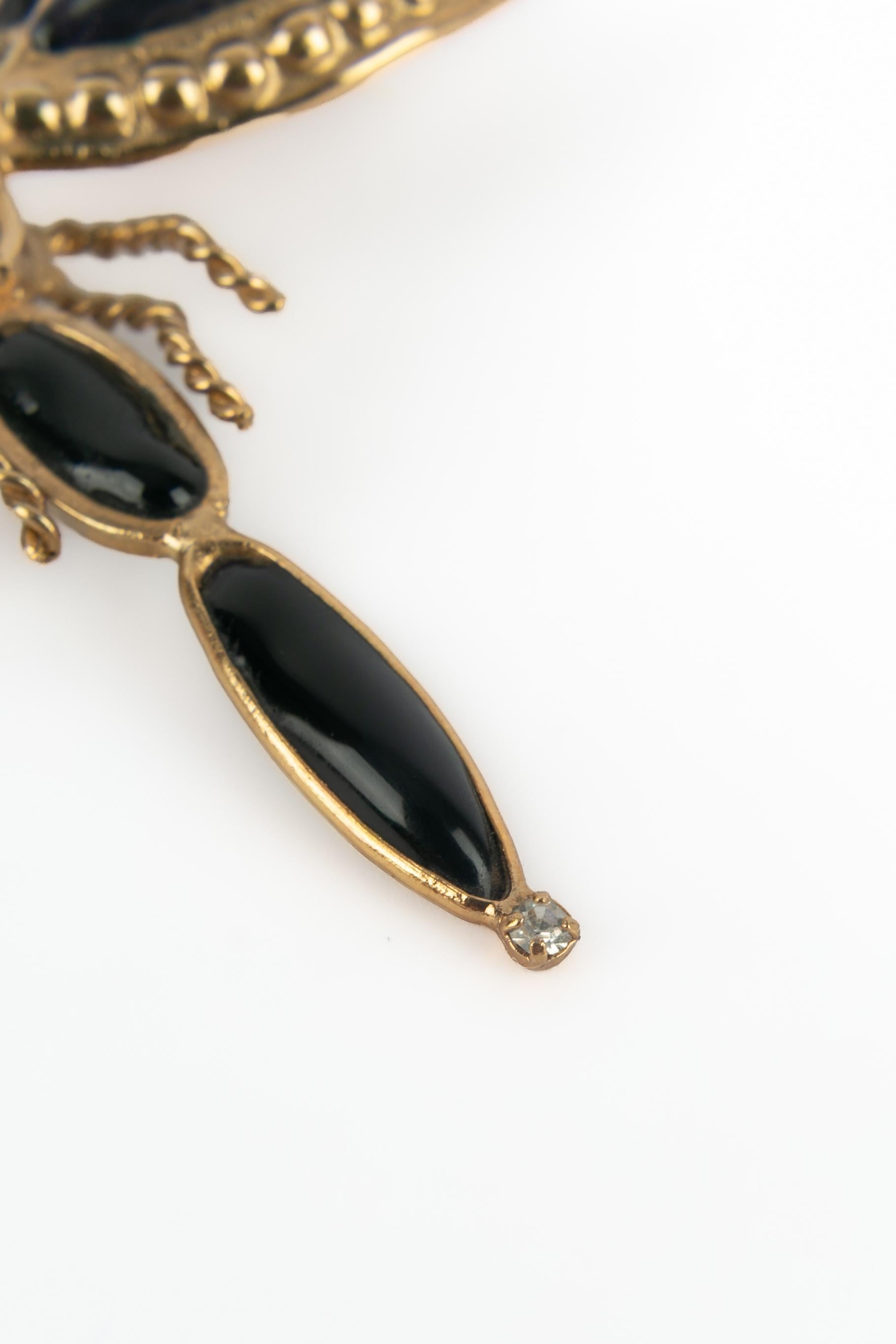 Broche libellule en pâte de verre Gripoix Unisexe en vente