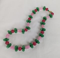 Collar de Cuentas de Cristal Gripoix Raro Moghul Tono