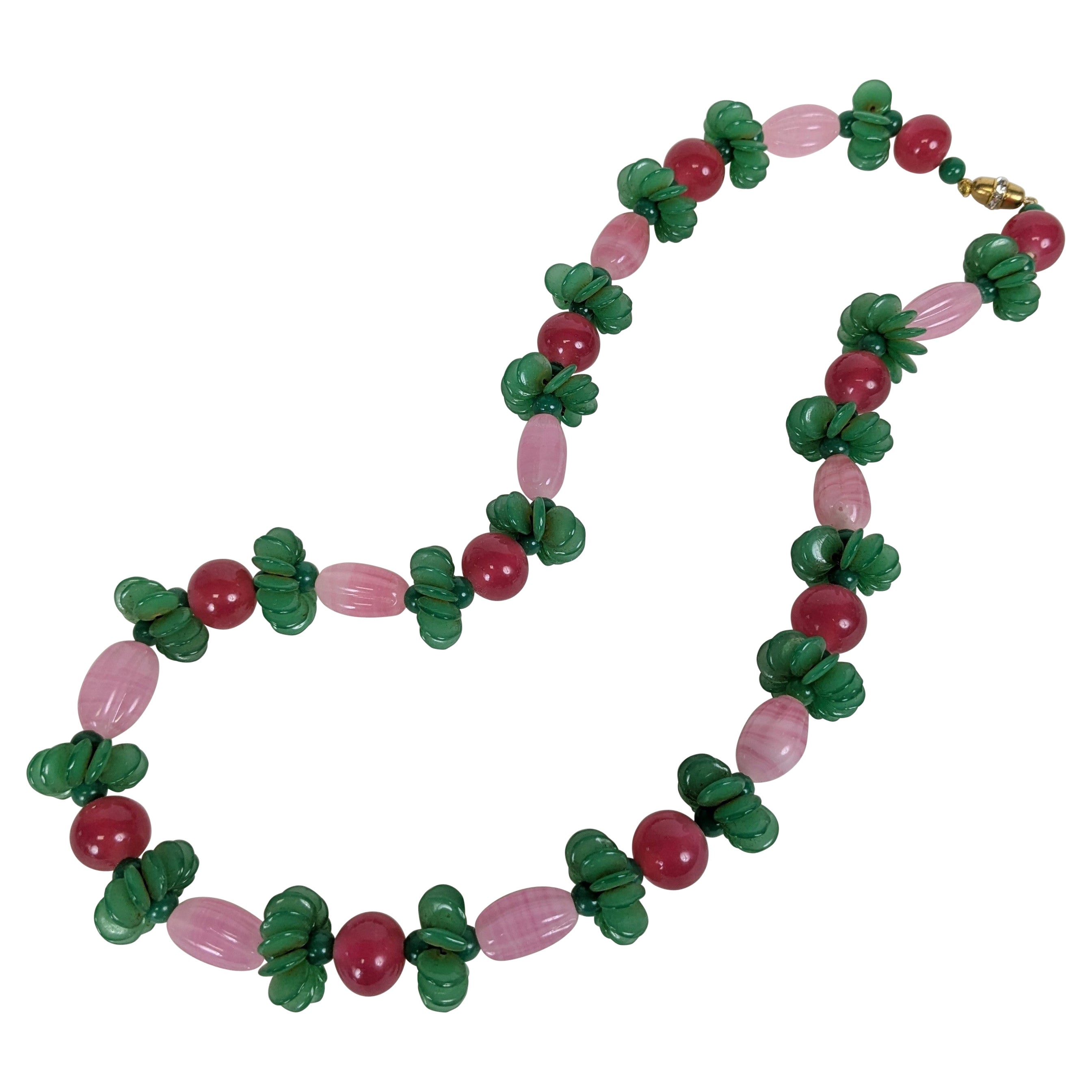 Collar de Cuentas de Cristal Gripoix Raro Moghul Tono en venta