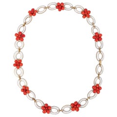 Collier Gripoix en métal doré et pâte de verre, années 1950-1960