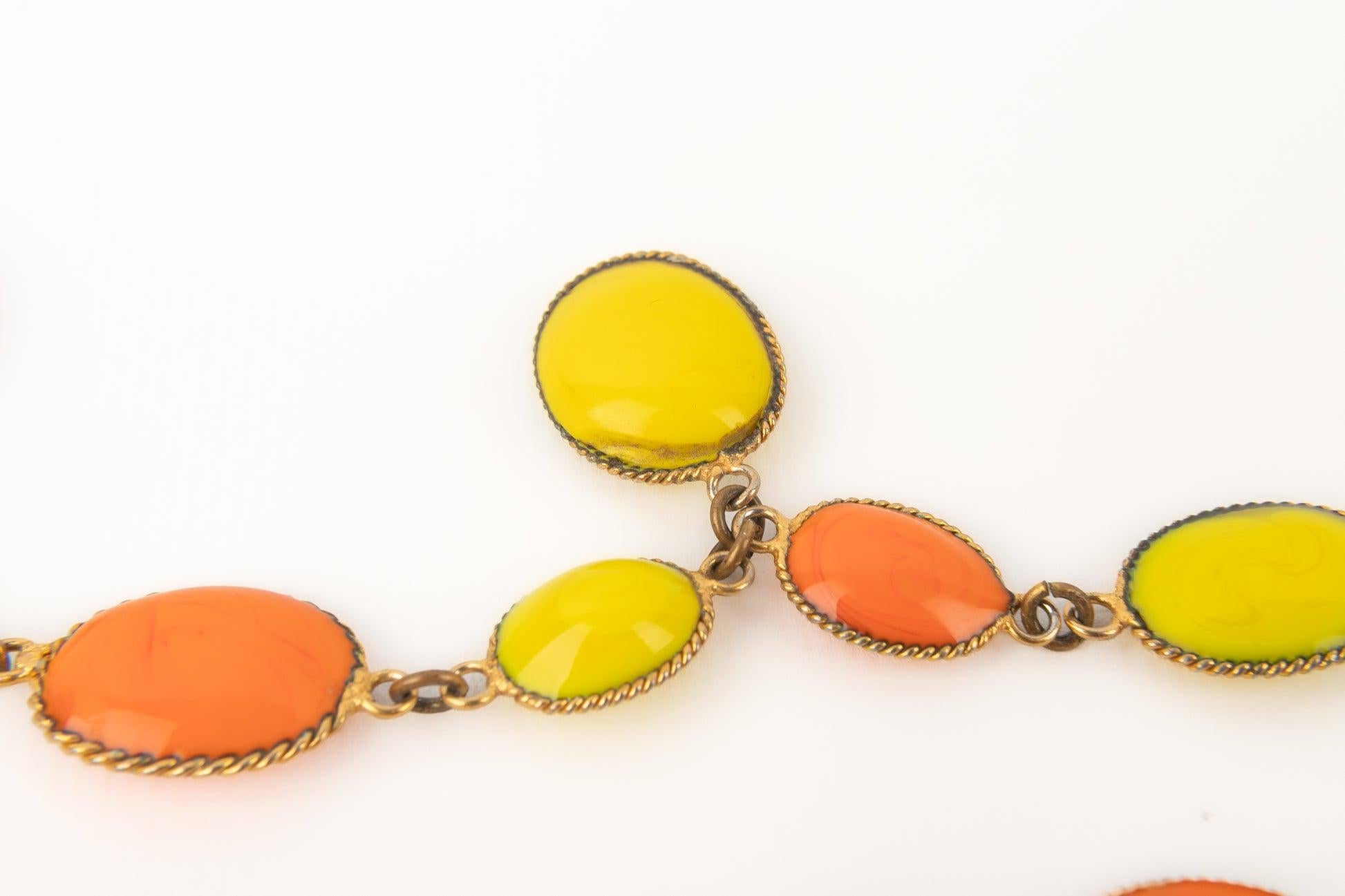 Gripoix Golden Metal Antique Necklace 4