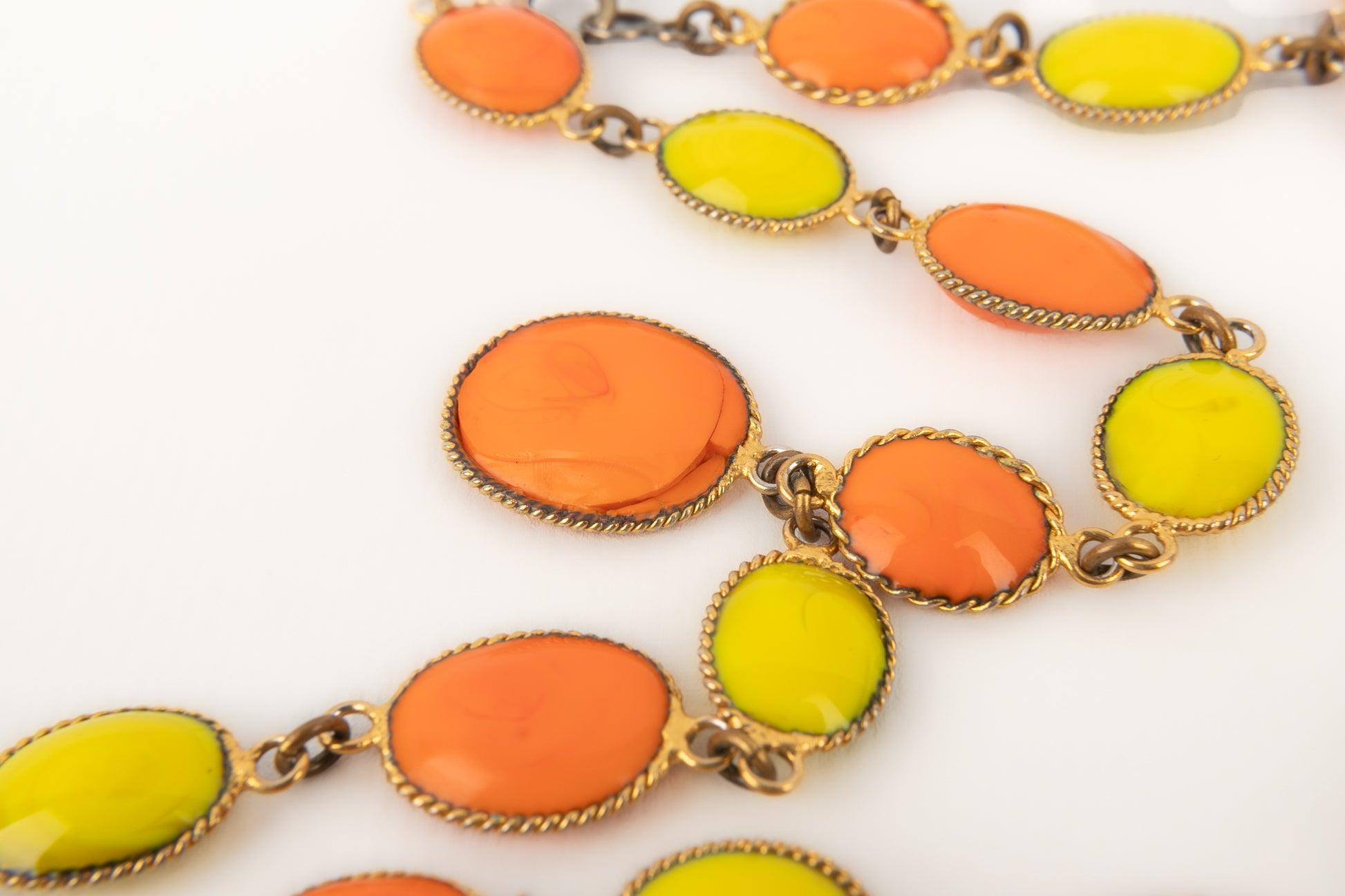 Gripoix Golden Metal Antique Necklace 5