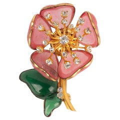 Broche Flor Gripoix Metal Dorado