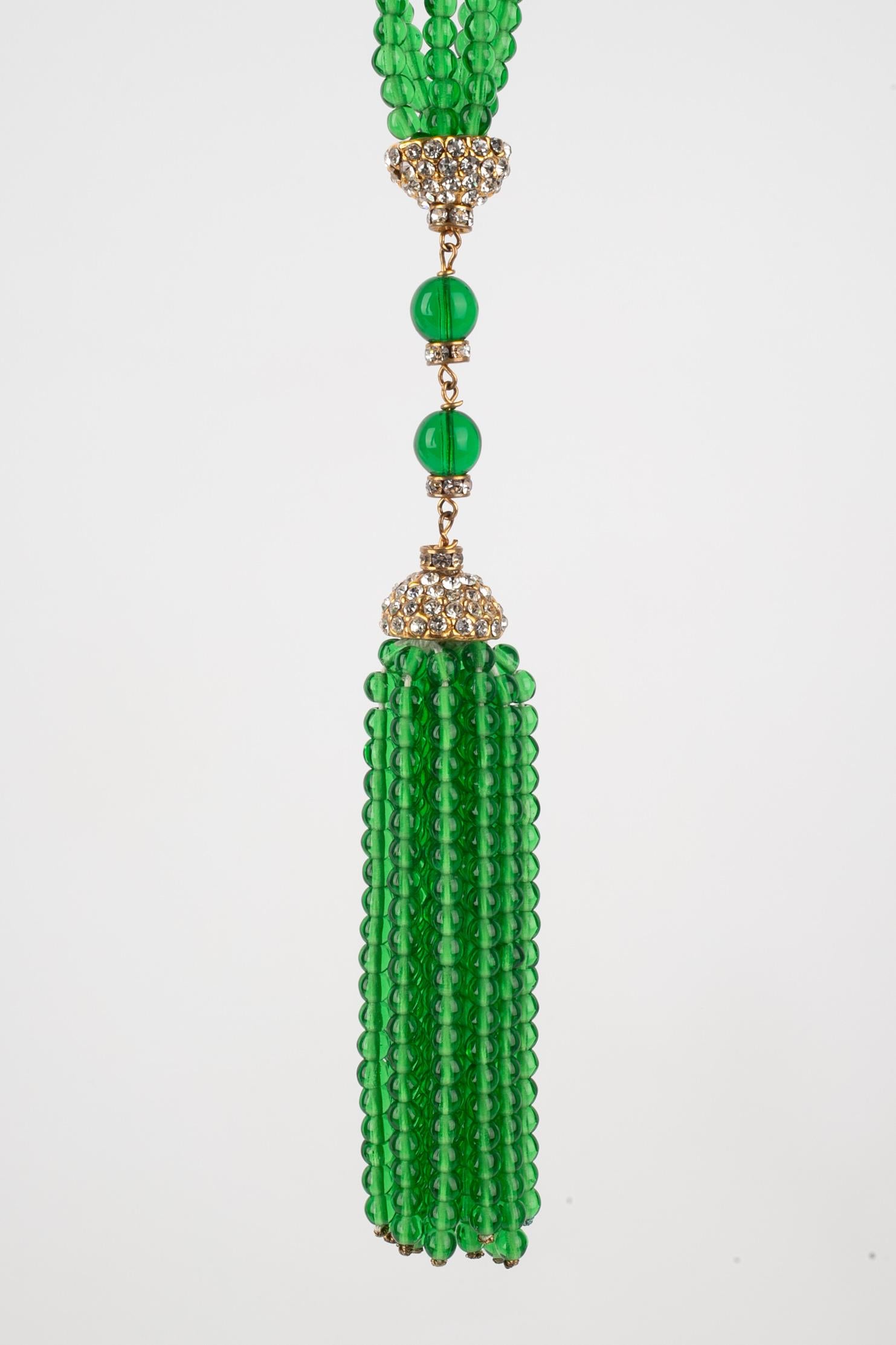 Collana in pasta di vetro verde Greene & Greene in vendita 1
