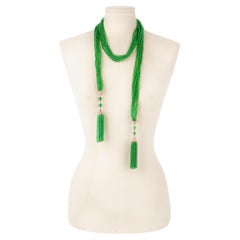 Collana in pasta di vetro verde Greene & Greene
