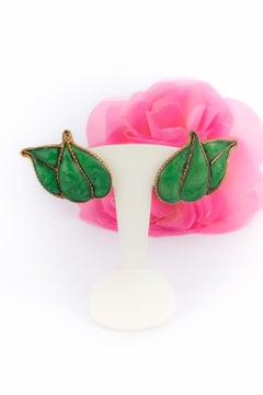 Gripoix leave earrings