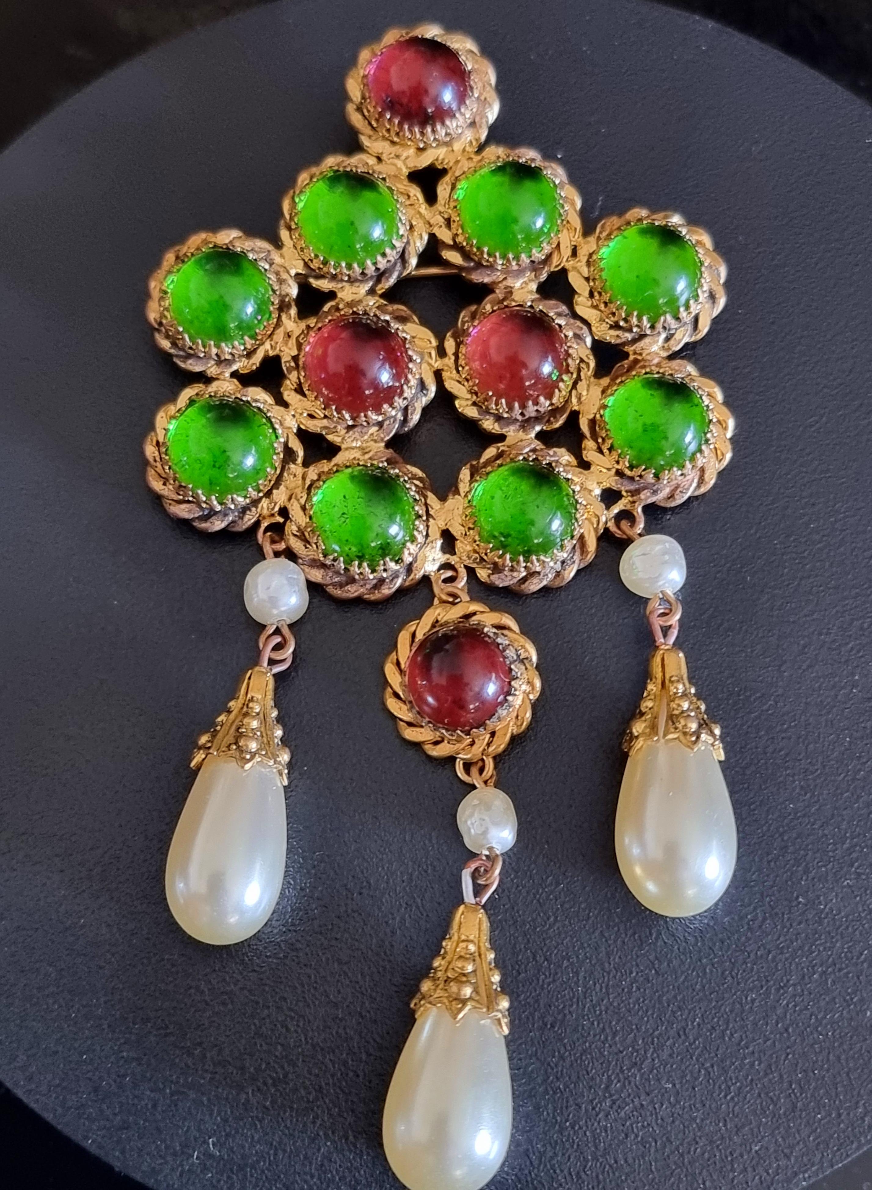 GRIPOIX, Magnificent Large old BROOCH, Rare, vintage For Sale 7