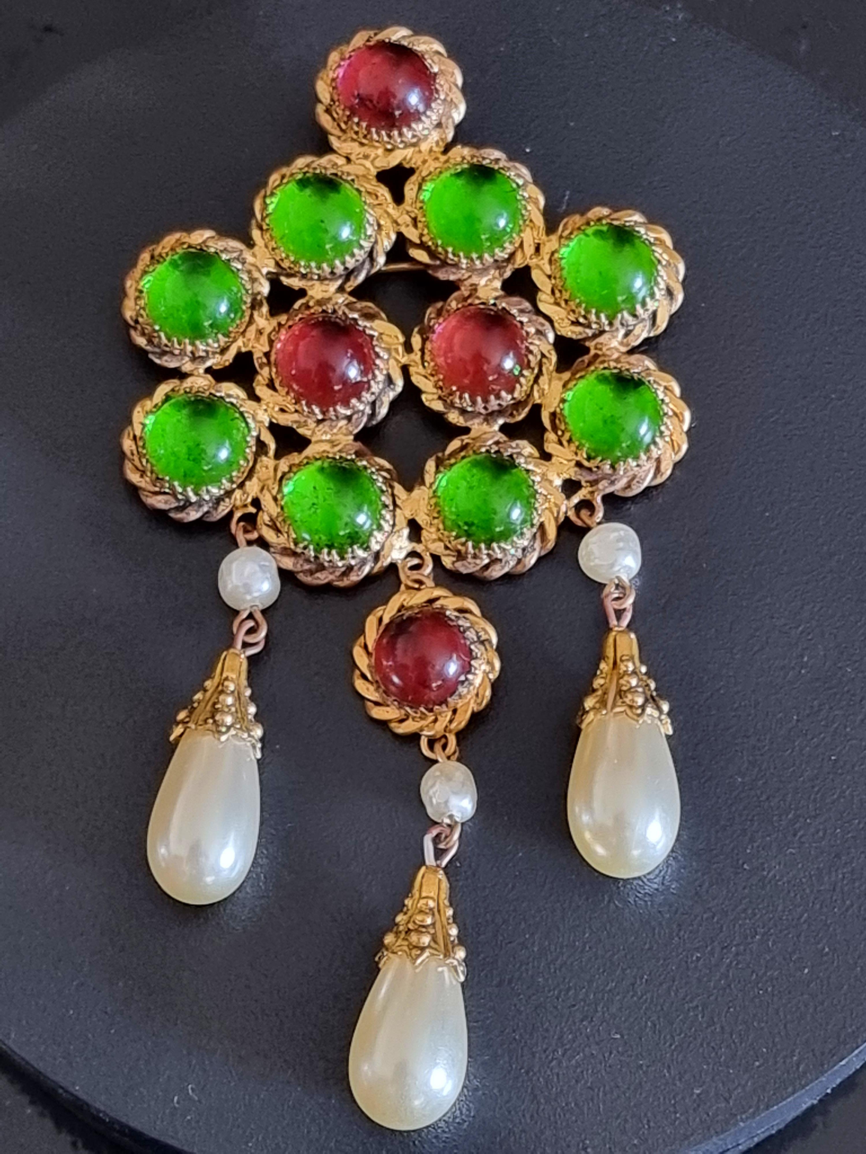 GRIPOIX, Magnificent Large old BROOCH, Rare, vintage For Sale 9