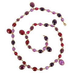 Gripoix Necklace in Gold-Plated Metal and Glass Paste, 1980s
