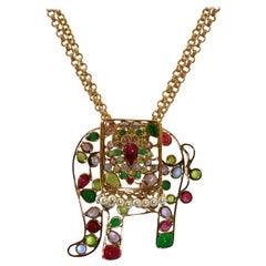 Gripoix Paris Halskette mit Elefantenanhänger