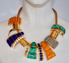 Gripoix Paris Multi Drop Glass Necklace