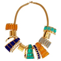 Gripoix Paris Multi Drop Glass Necklace 