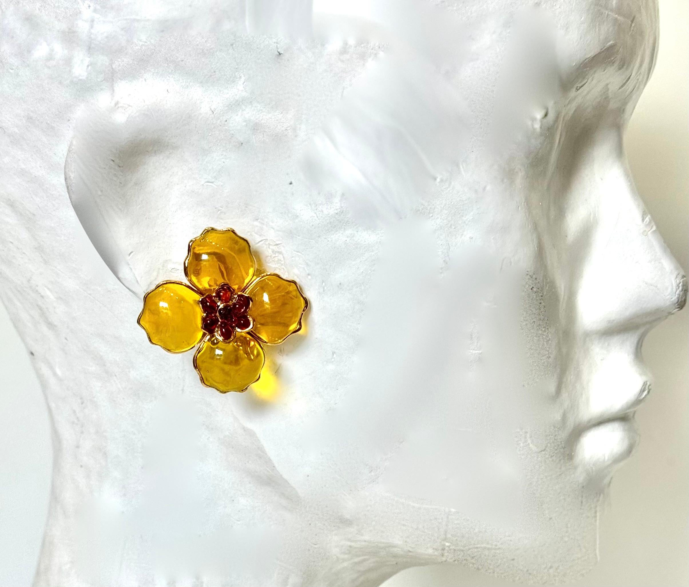 Fermaglio Gripoix Paris Poppy Flower in vendita 7