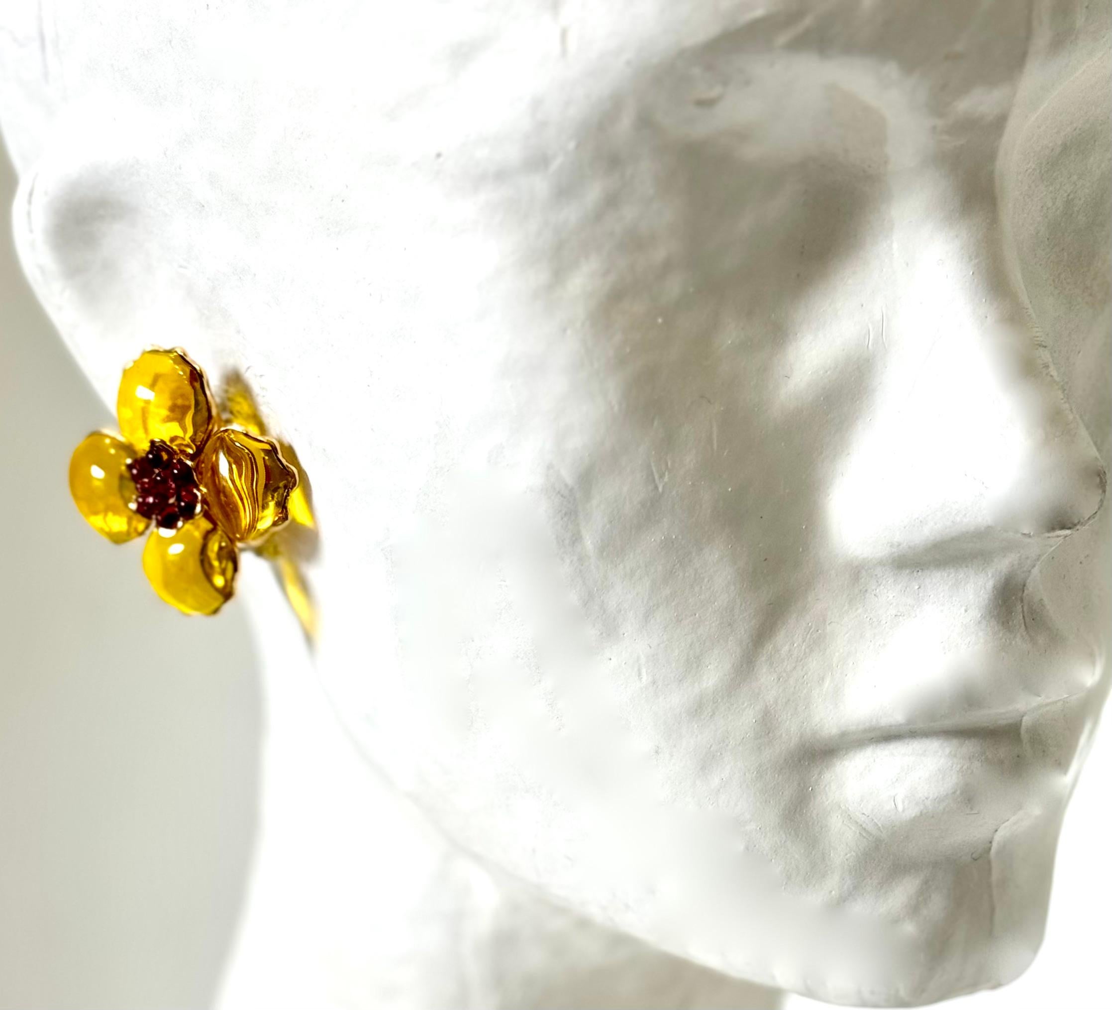 Gripoix Paris Poppy Flower clip For Sale 11