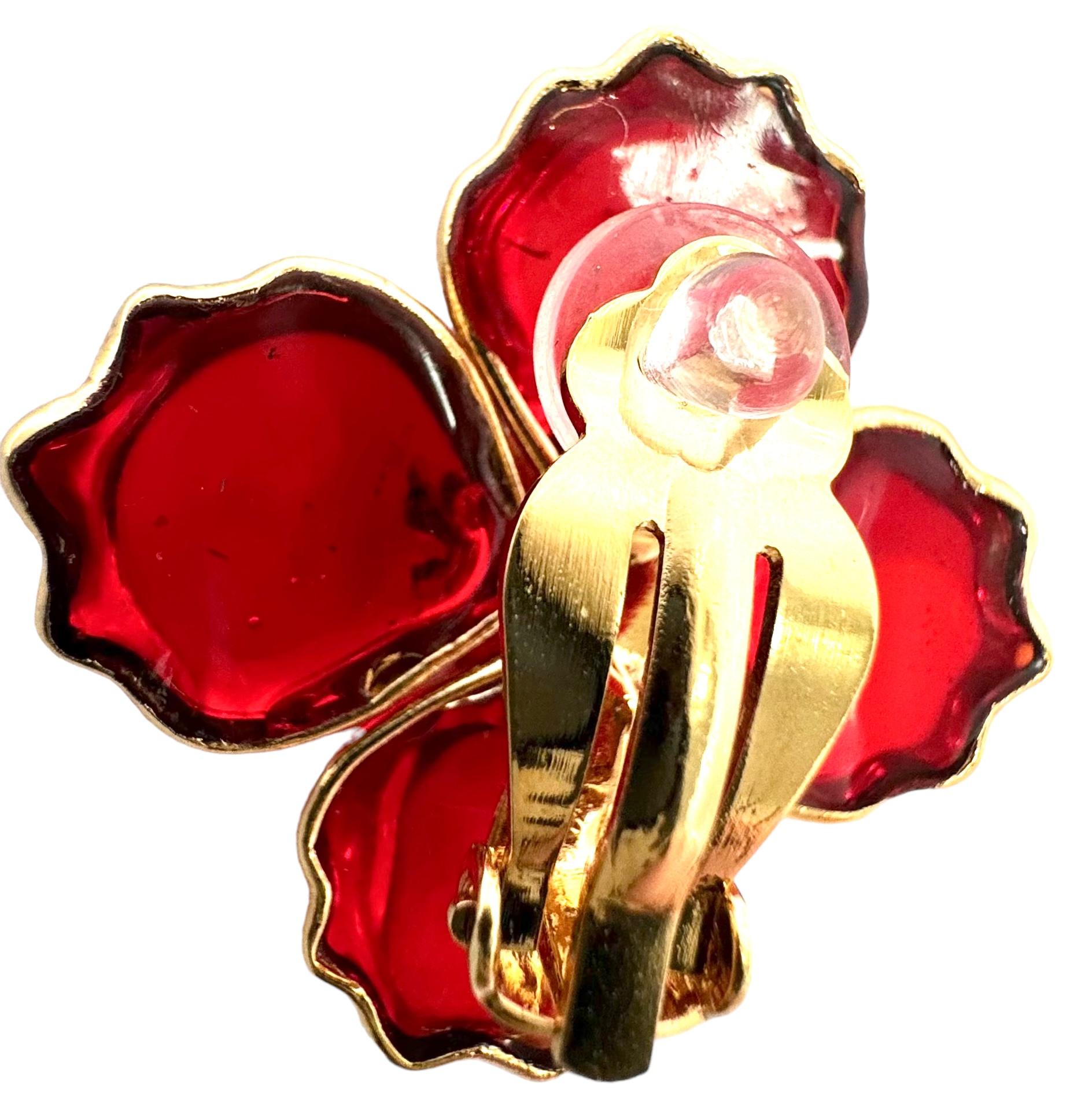 Artista Fermaglio Gripoix Paris Poppy Flower in vendita