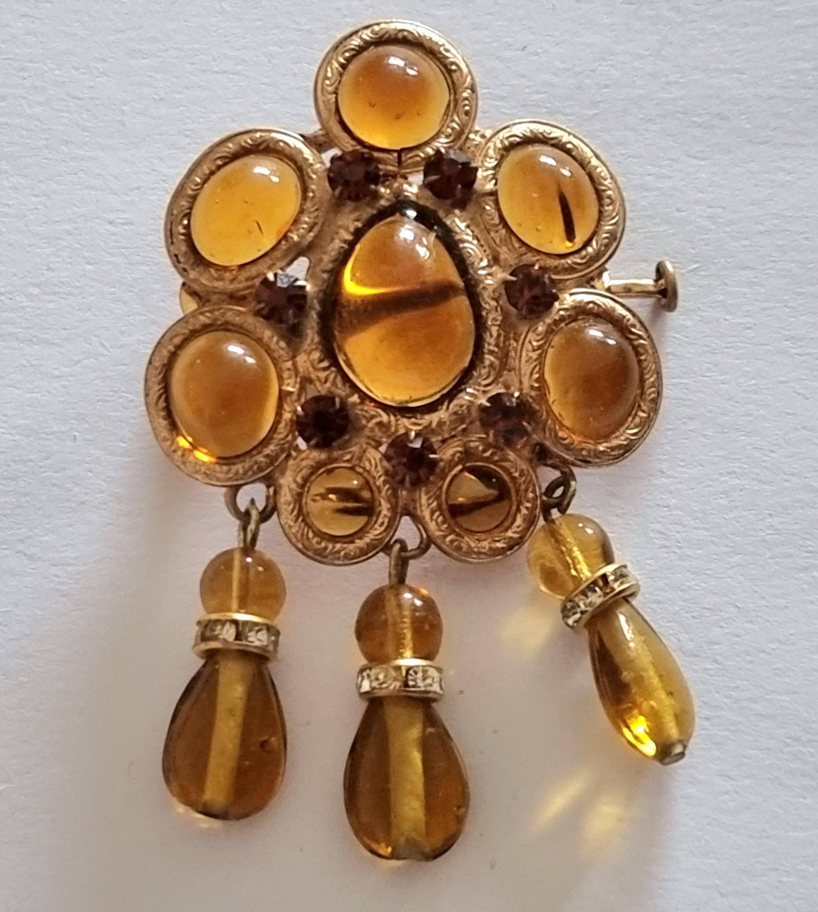 GRIPOIX Robert Goossens, Magnificent old BROOCH, vintage from the 1950s For Sale 2
