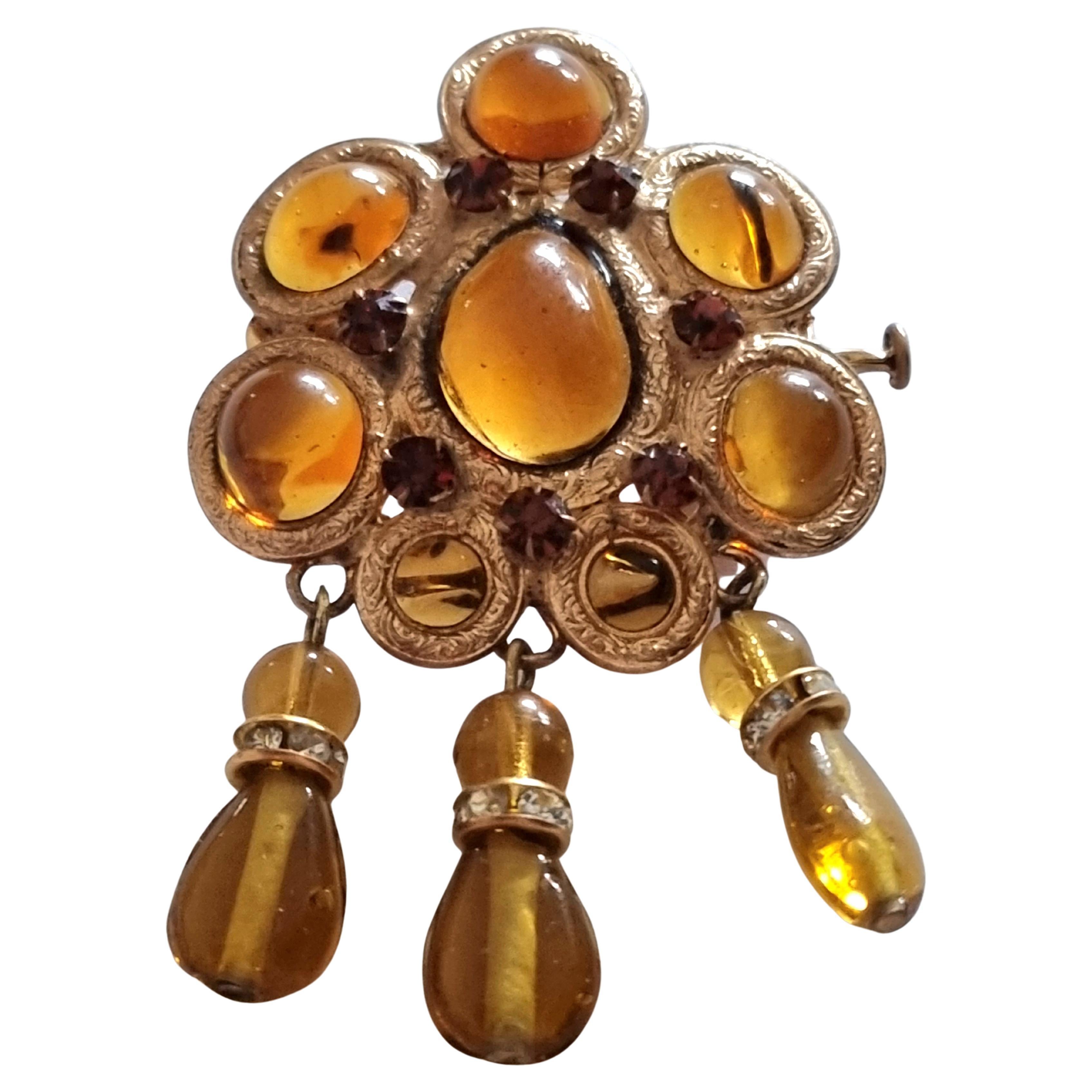 GRIPOIX Robert Goossens, Magnificent old BROOCH, vintage from the 1950s For Sale