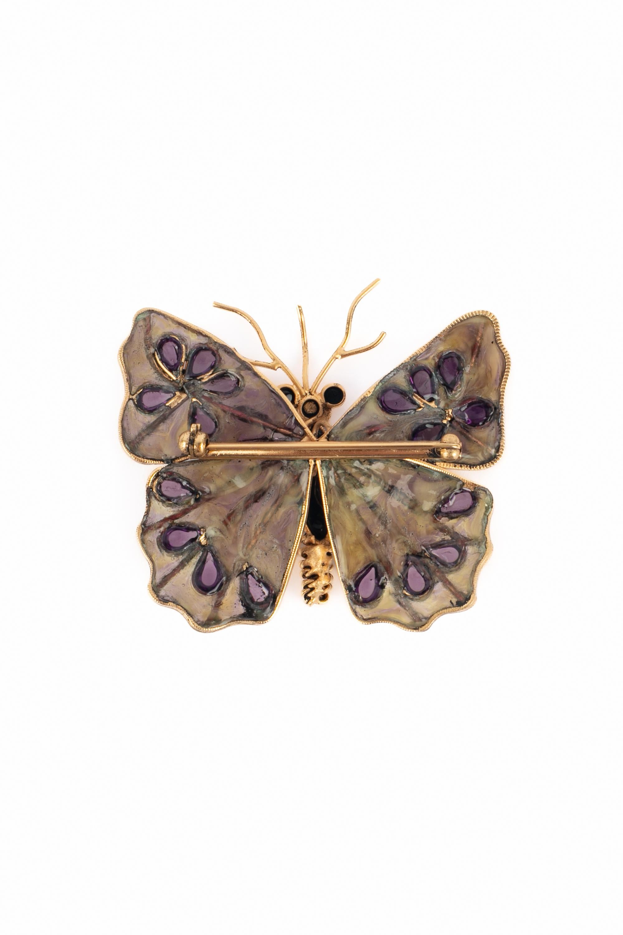 Gripoix vintage 'butterfly' brooch In Good Condition For Sale In SAINT-OUEN-SUR-SEINE, FR