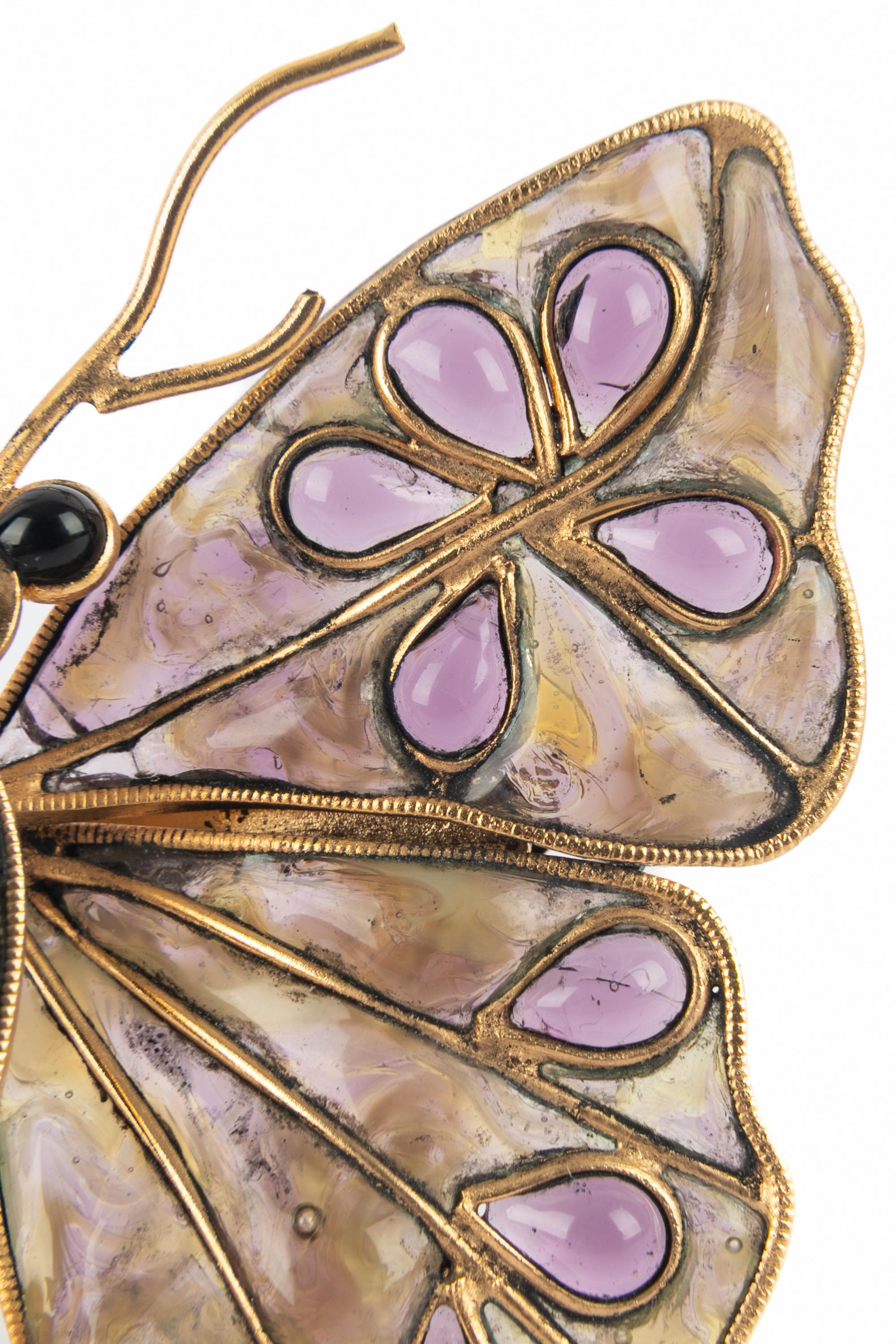 Women's Gripoix vintage 'butterfly' brooch For Sale