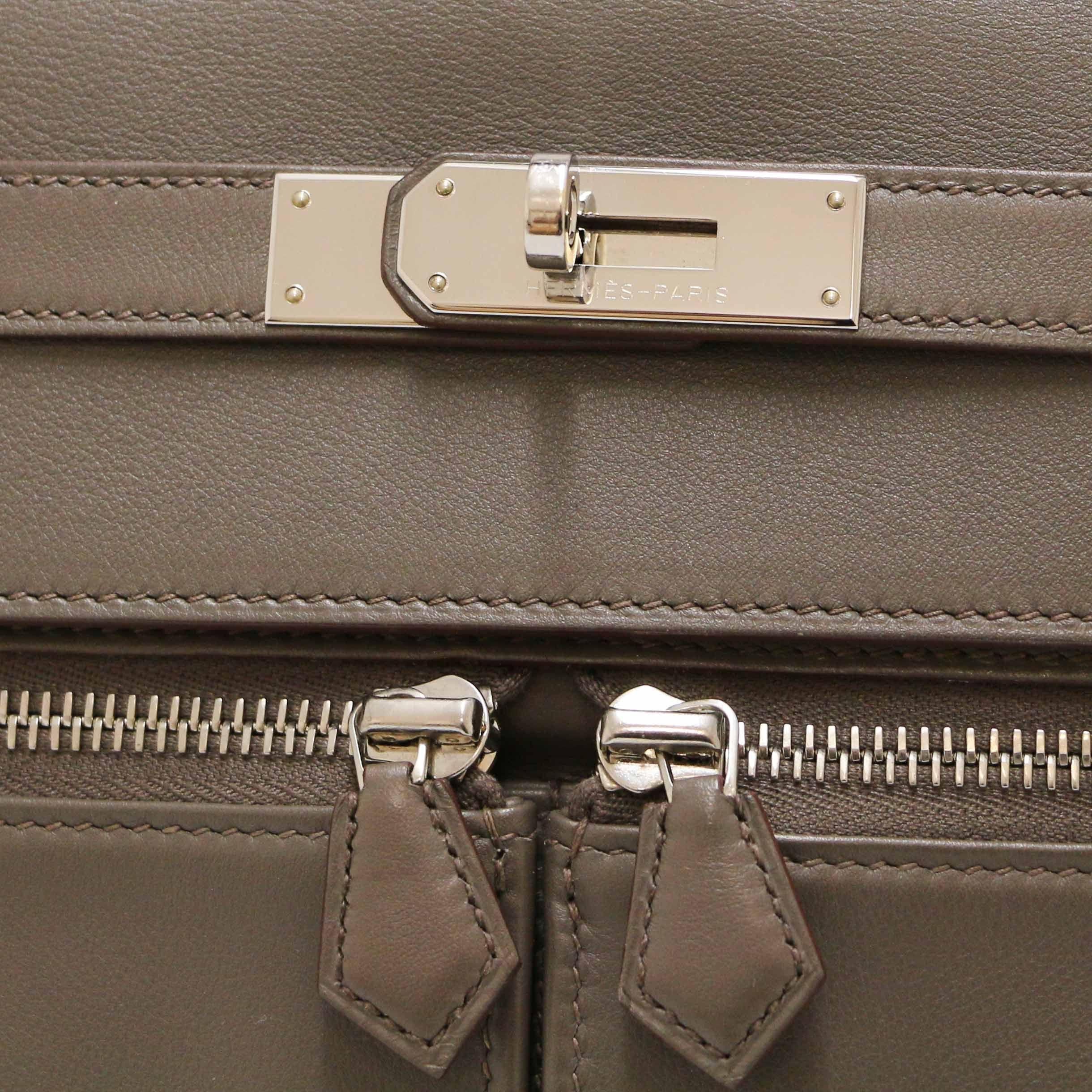 Gris étain HERMES Kelly Lakis 35 avec sangle 4