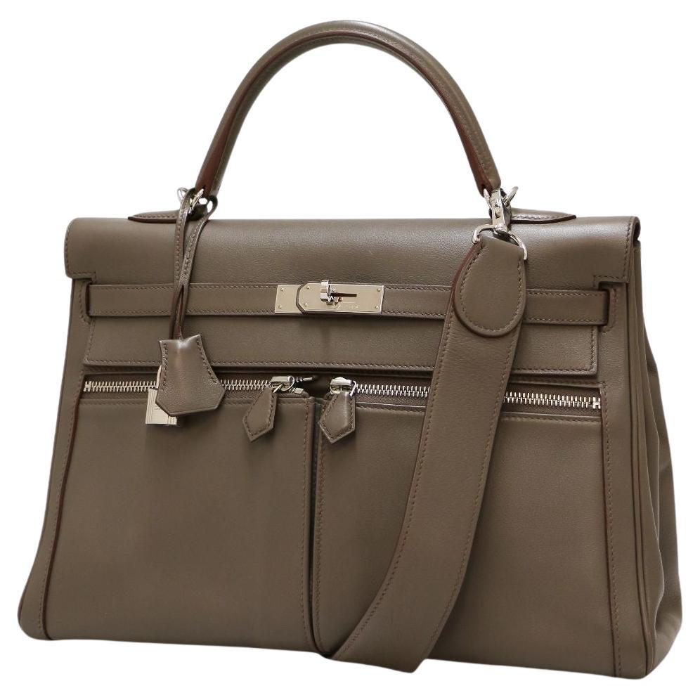 Gris étain HERMES Kelly Lakis 35 with strap