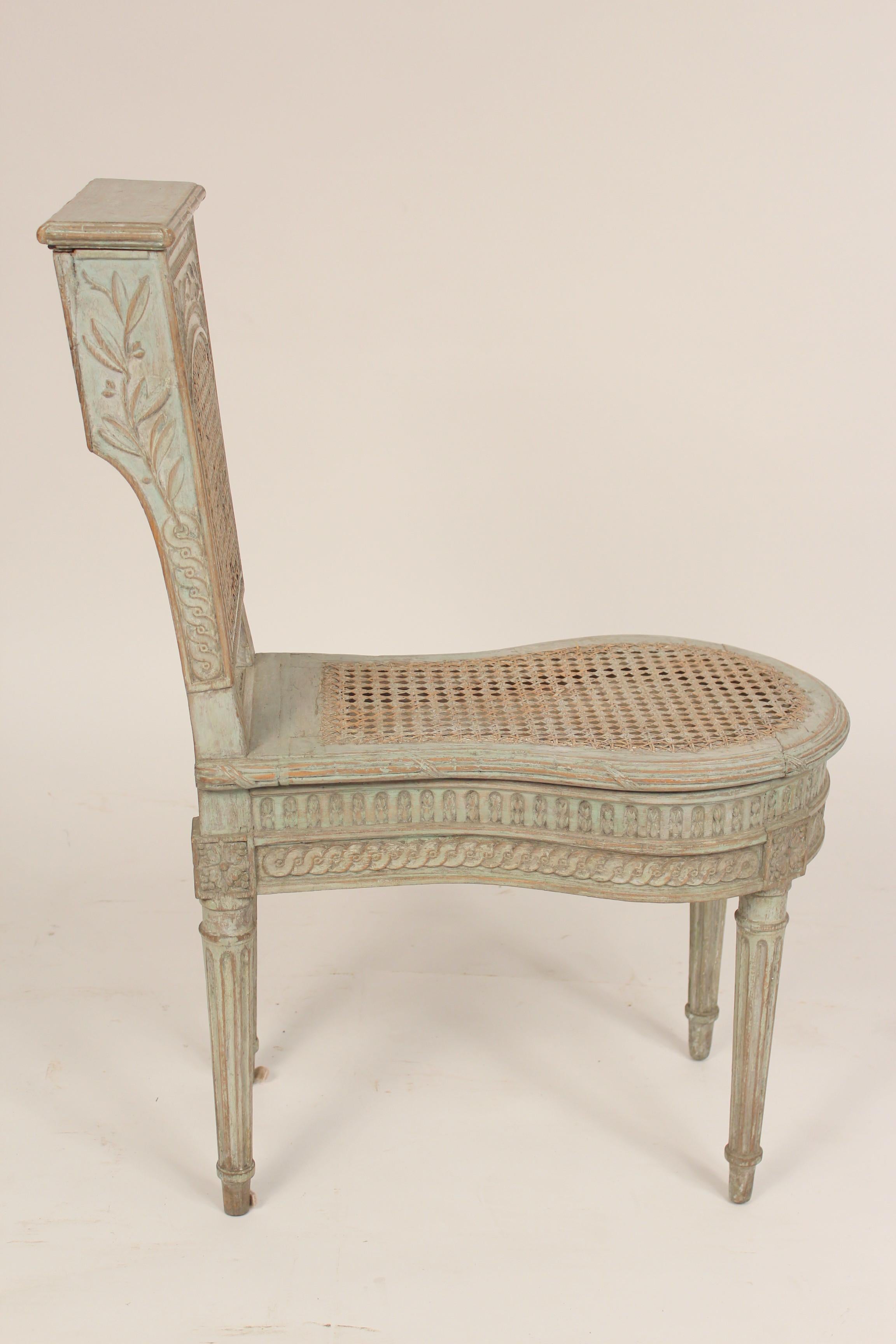 French Grisaille Painted Louis XVI Cock Fighting Chair