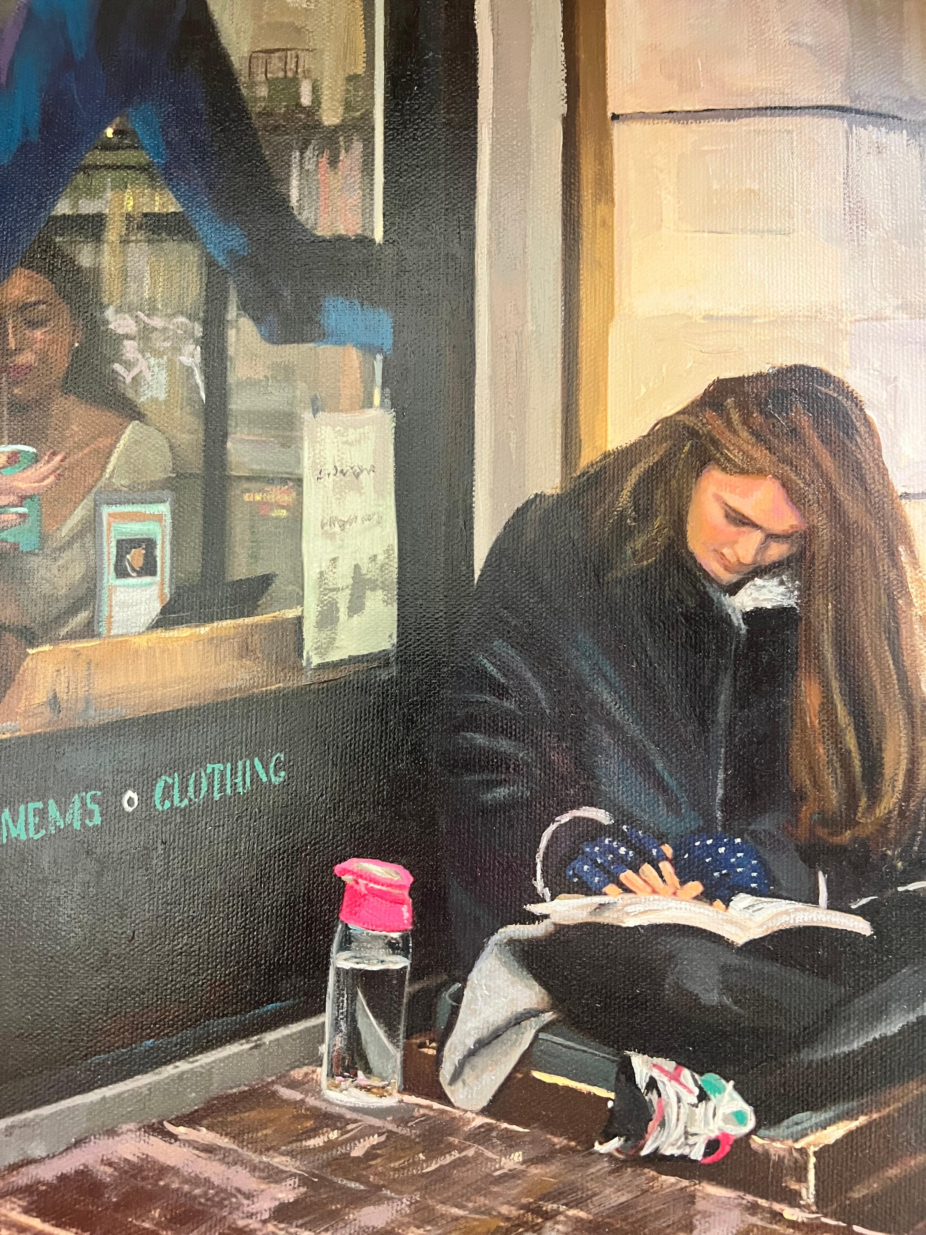Reading is my First Love - Realist Painting by Griselda Ferrandez