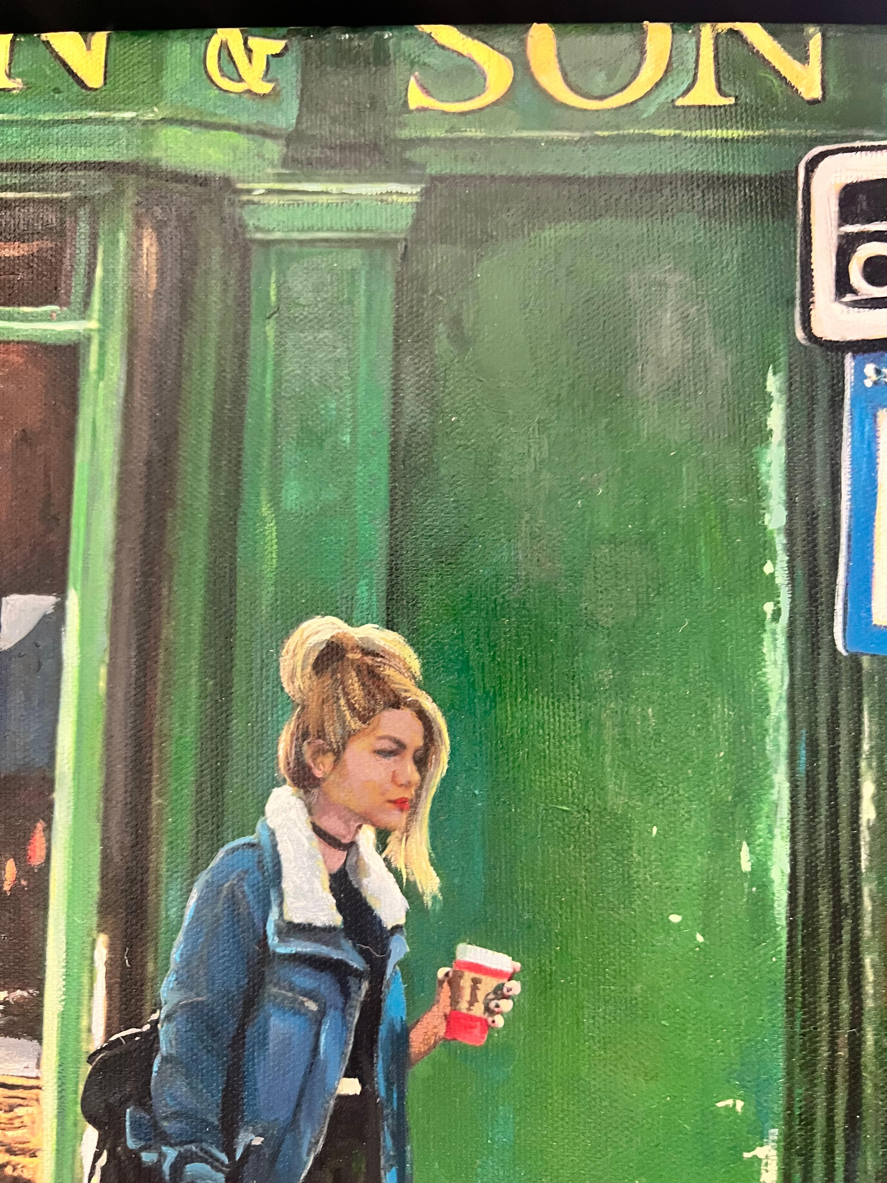 Jungling urbano - Figurative Painting Nero di Griselda Ferrandez