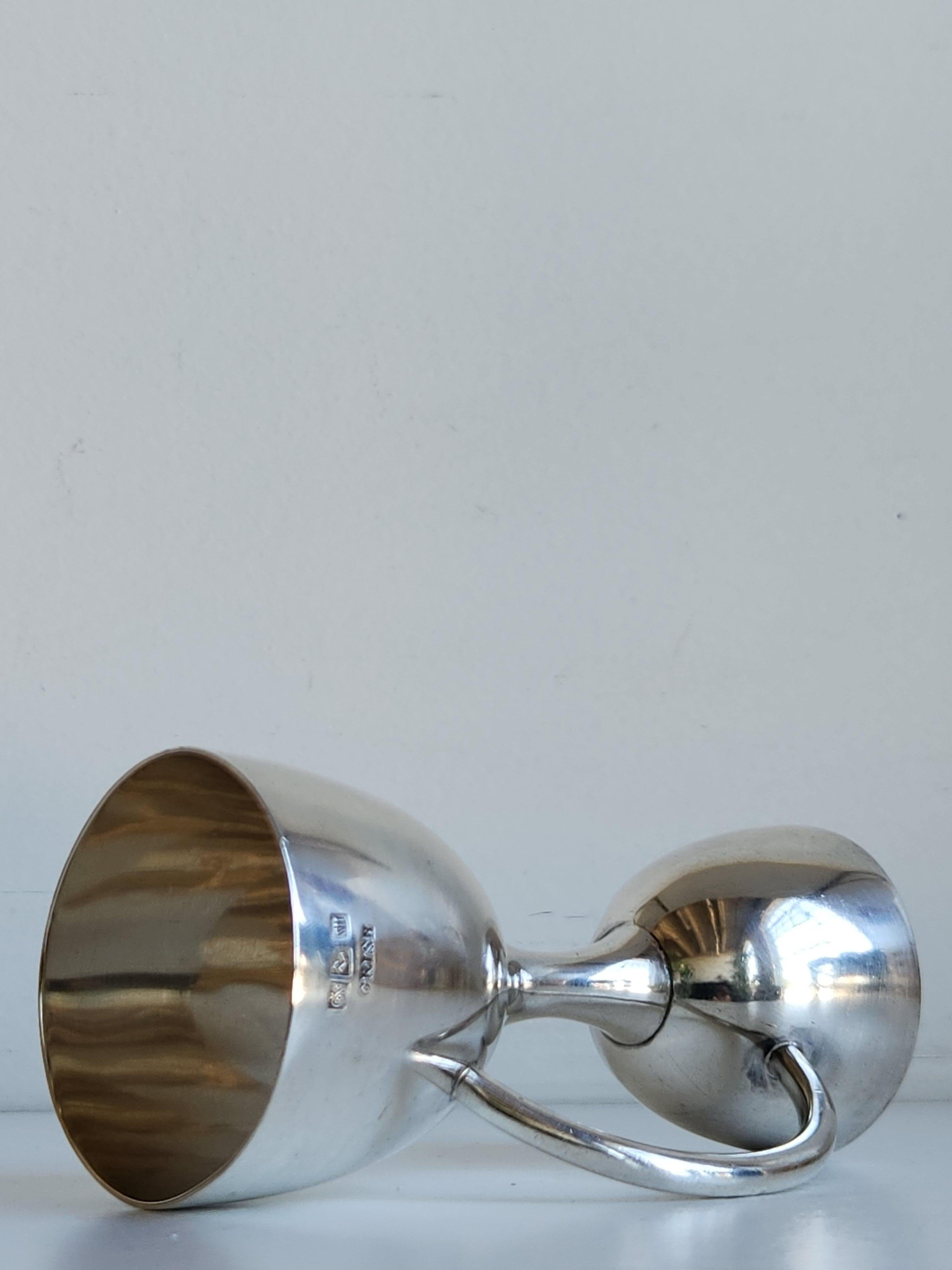 Edwardian Grish Chunder Dutt Silver double jigger For Sale