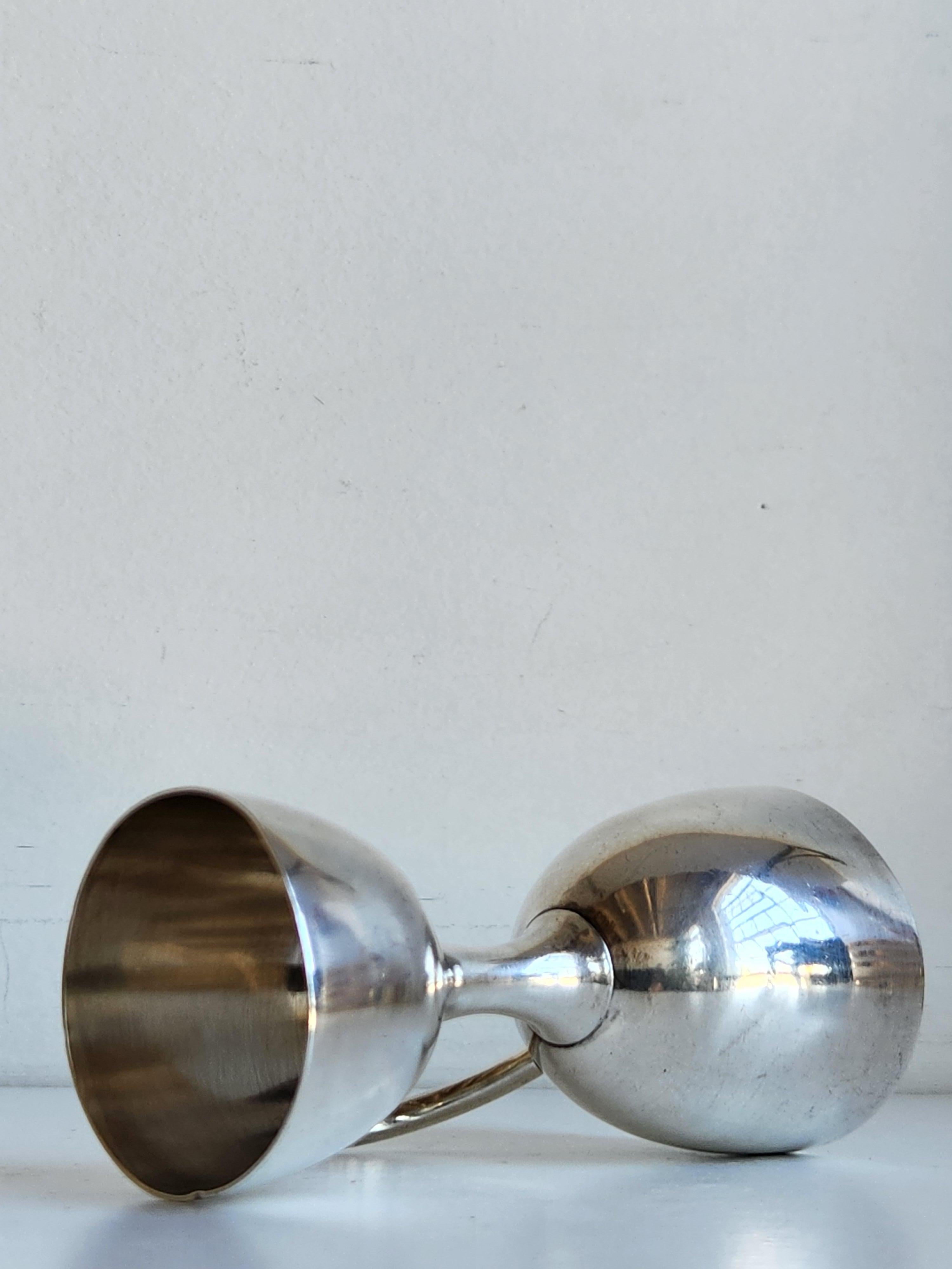 Indian Grish Chunder Dutt Silver double jigger For Sale