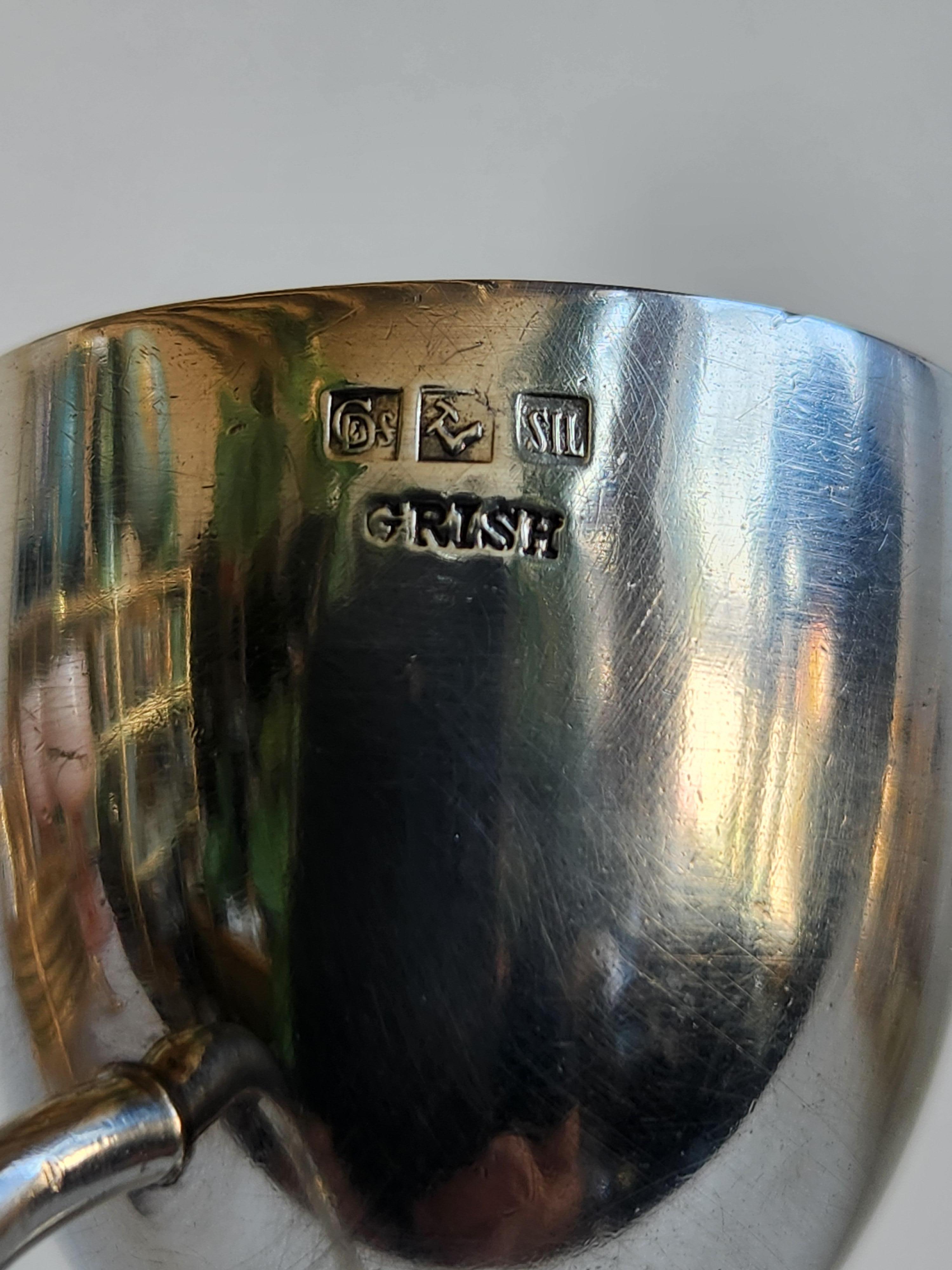 Early 20th Century Grish Chunder Dutt Silver double jigger For Sale