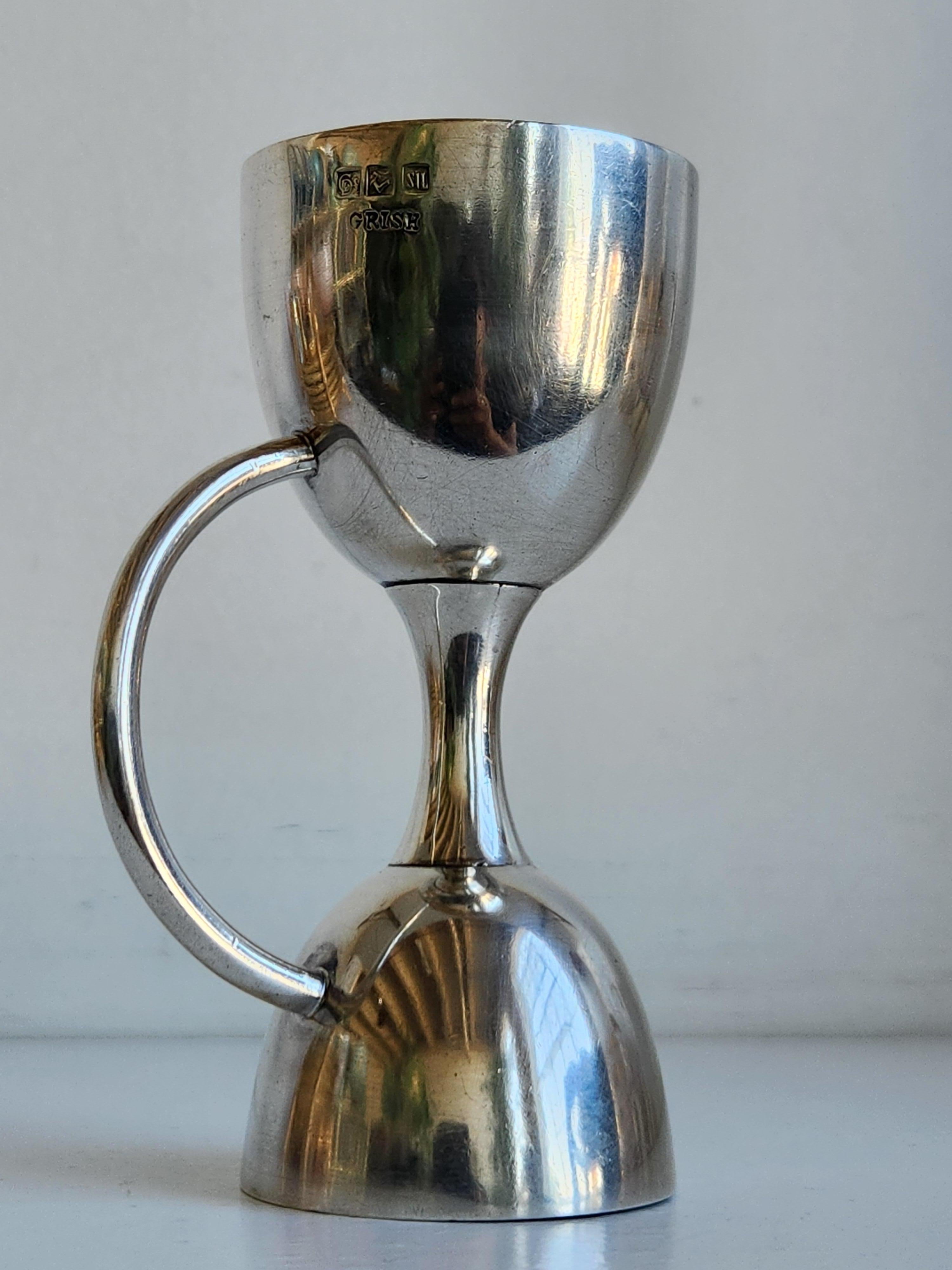 Grish Chunder Dutt Silver double jigger For Sale 1