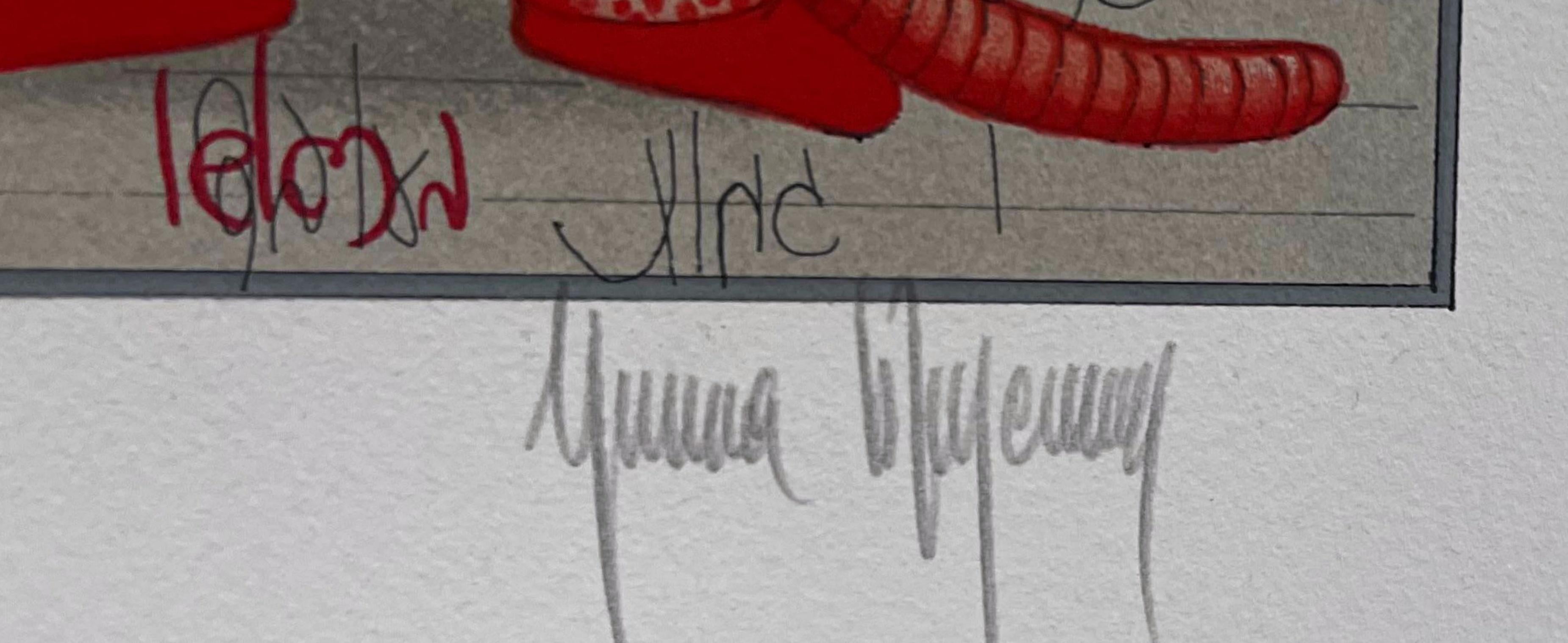 Nota D, serigrafía del famoso artista judío disidente ruso-americano Firmado/N - Print de Grisha Bruskin