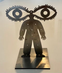 Russische russische Judaica "" Vision"" Abstrakte Kabbalah-Figur Stahlskulptur Grisha Bruskin