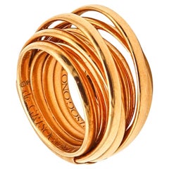GRISOGONO Swiss Sculptural Swirled Wired Band Ring In Solid 18Kt Yellow Gold