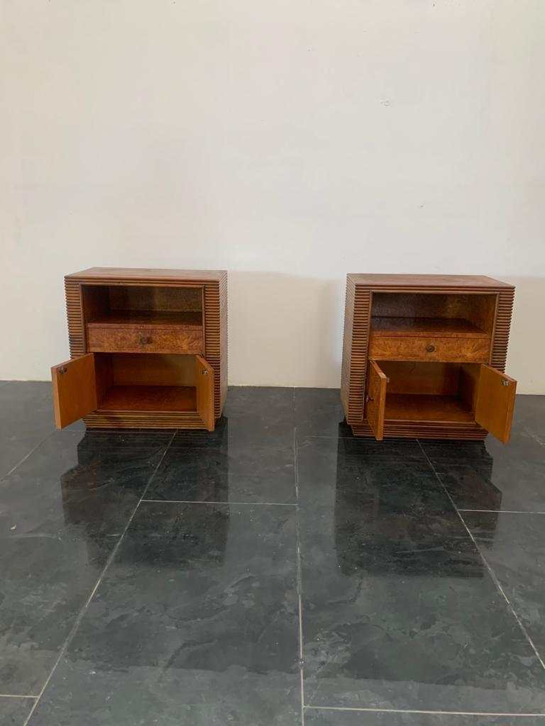 Grissed Walnut and Root Bedside Tables by Pier Luigi Colli, 1940s, Set of 2 6