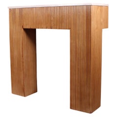 Grissinated wood Console, marble top