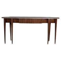Grissinato wood console table and marble top
