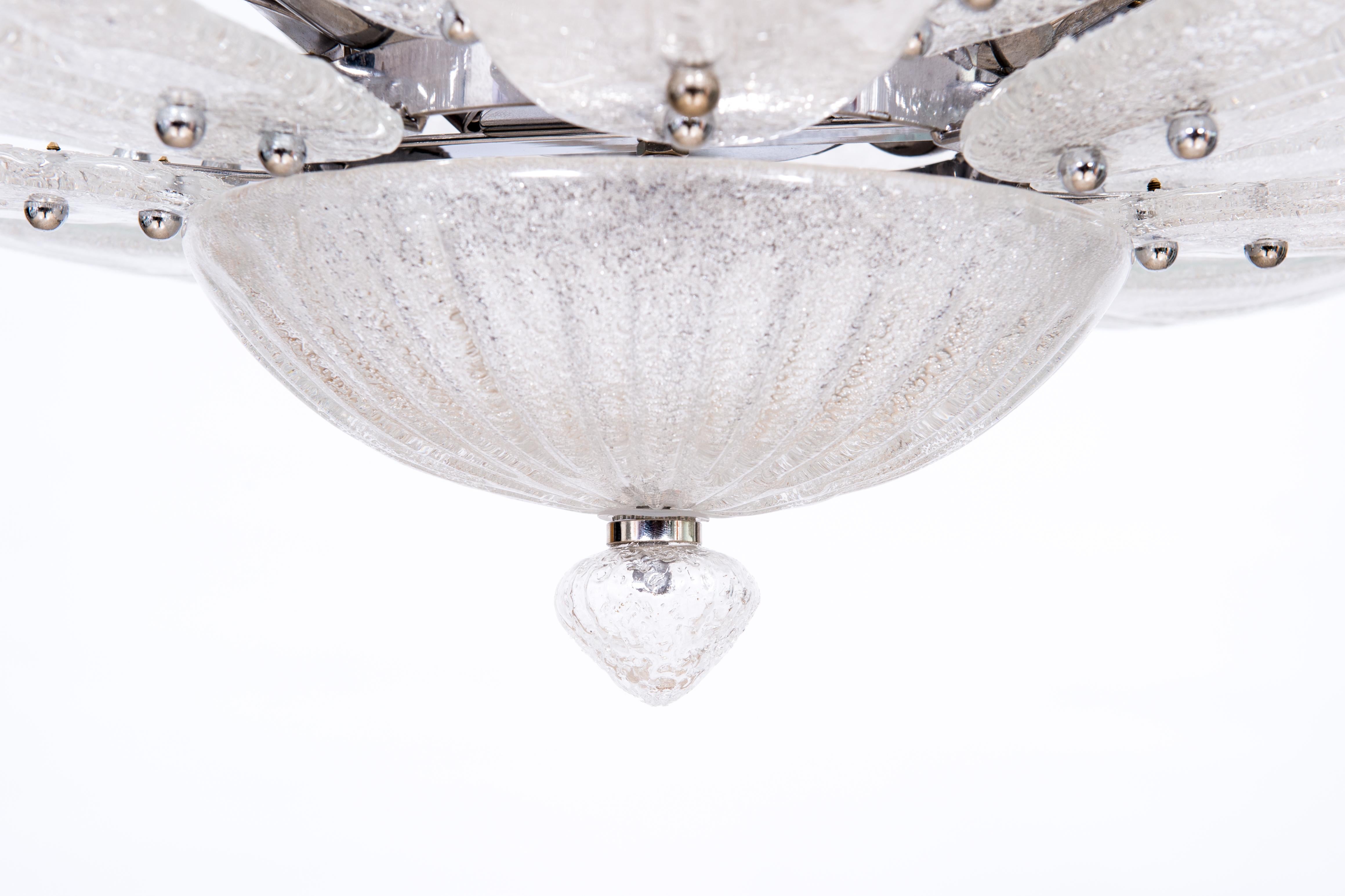 Grit Murano Glass Chandelier Attributed to Toso 1970s Venice Italy For Sale 3