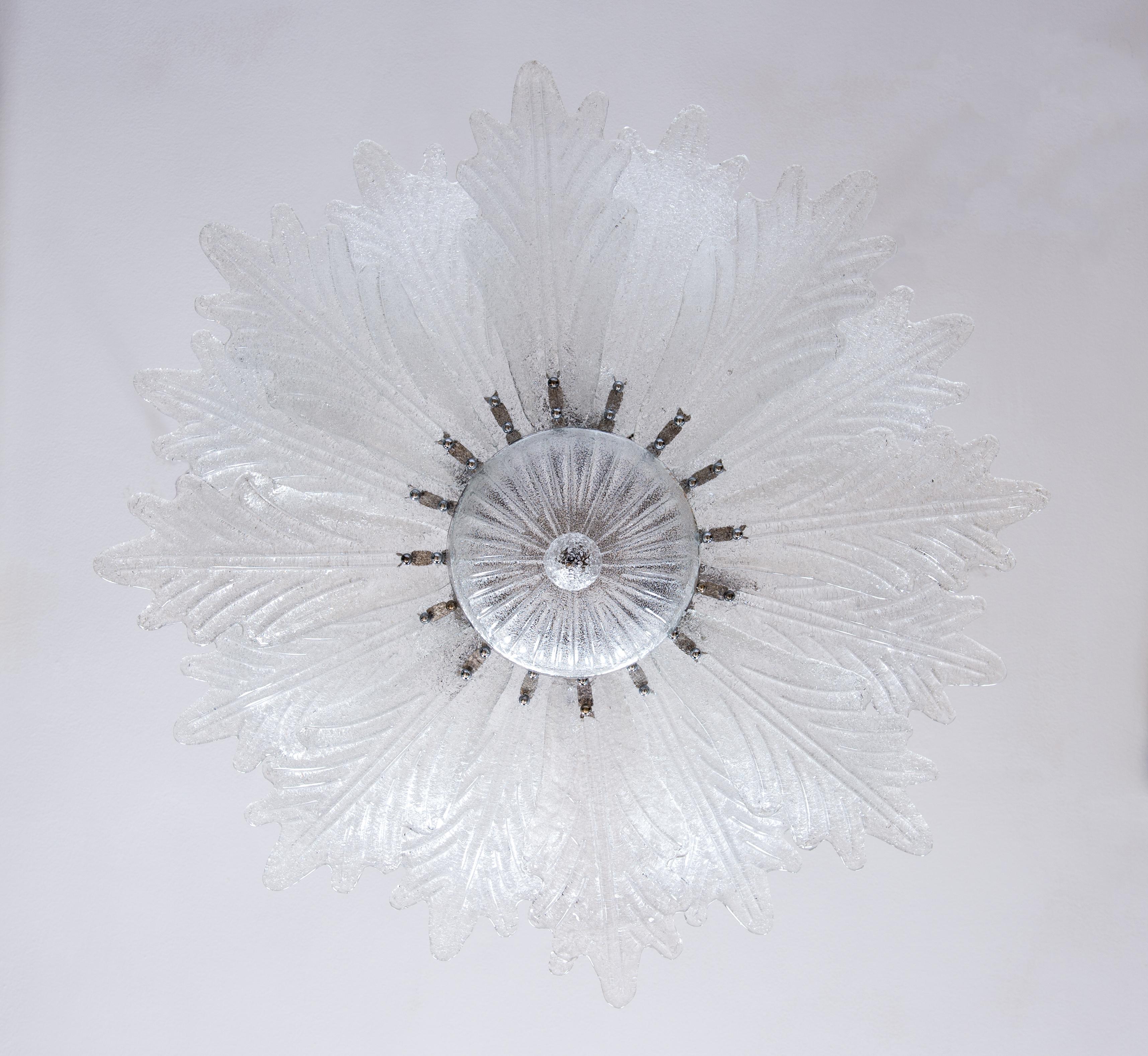 Grit Murano Glass Chandelier Attributed to Toso 1970s Venice Italy For Sale 1