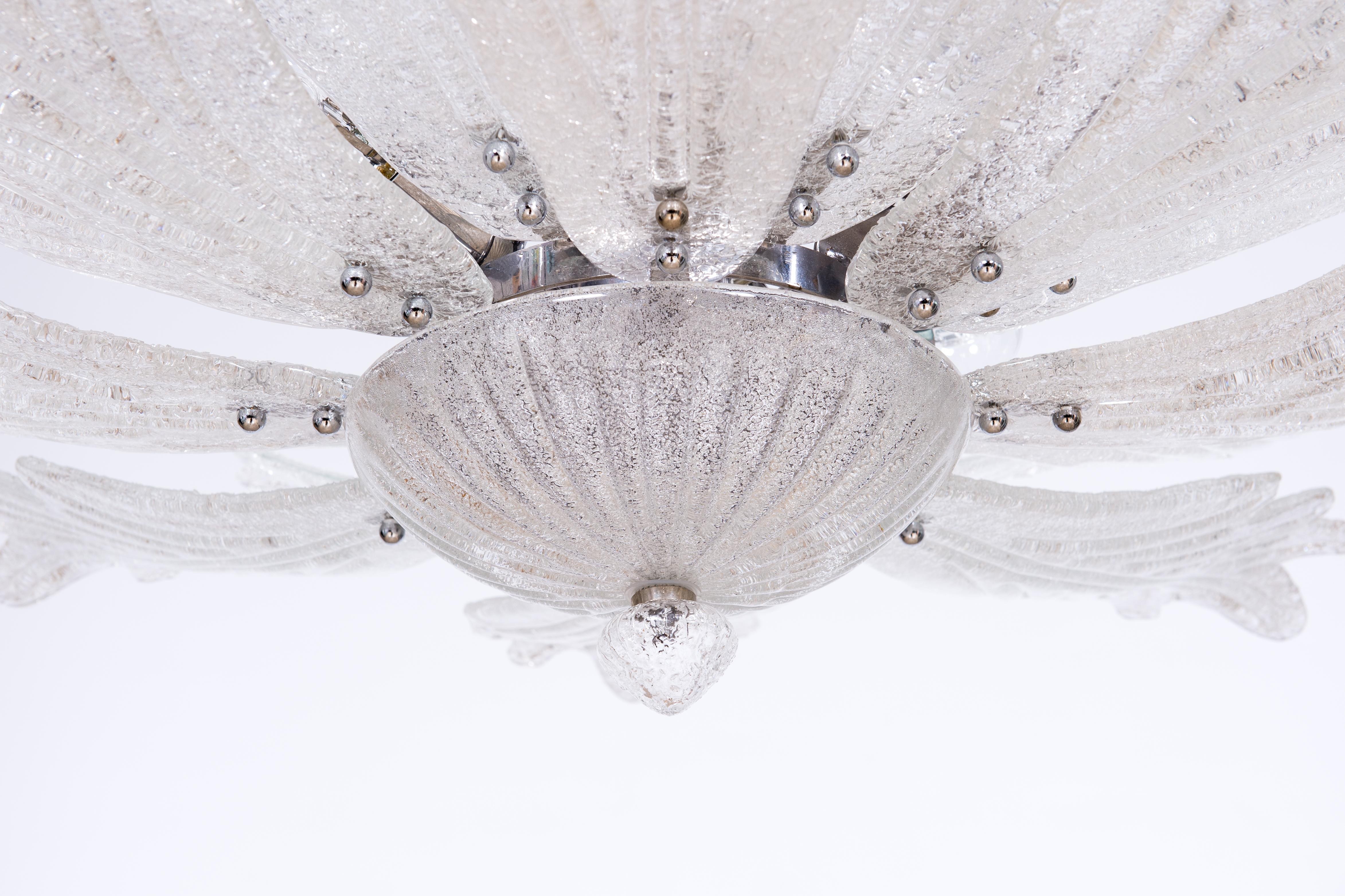 Grit Murano Glass Chandelier Attributed to Toso 1970s Venice Italy For Sale 2
