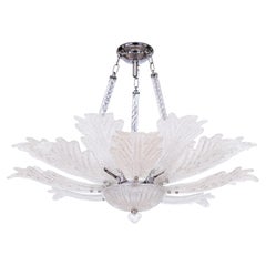 Grit Murano Glass Chandelier Attributed to Toso 1970s Venice Italy