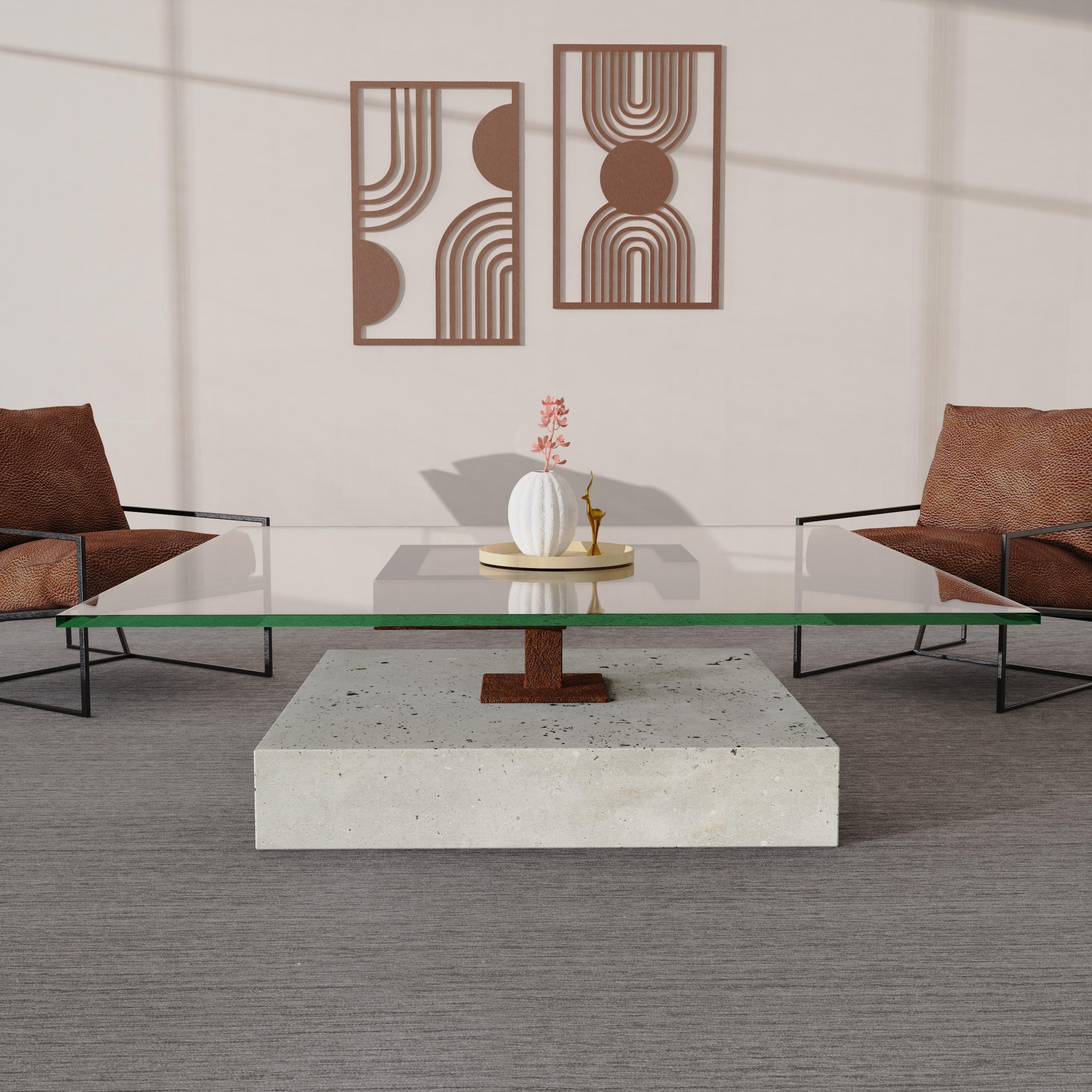 Metal Grito Marble Coffee Table Contemporary Design Sculptural Furniture Joaquín Moll For Sale