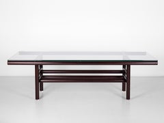 Gritti Table by Carlo Scarpa with crystal top, 1976