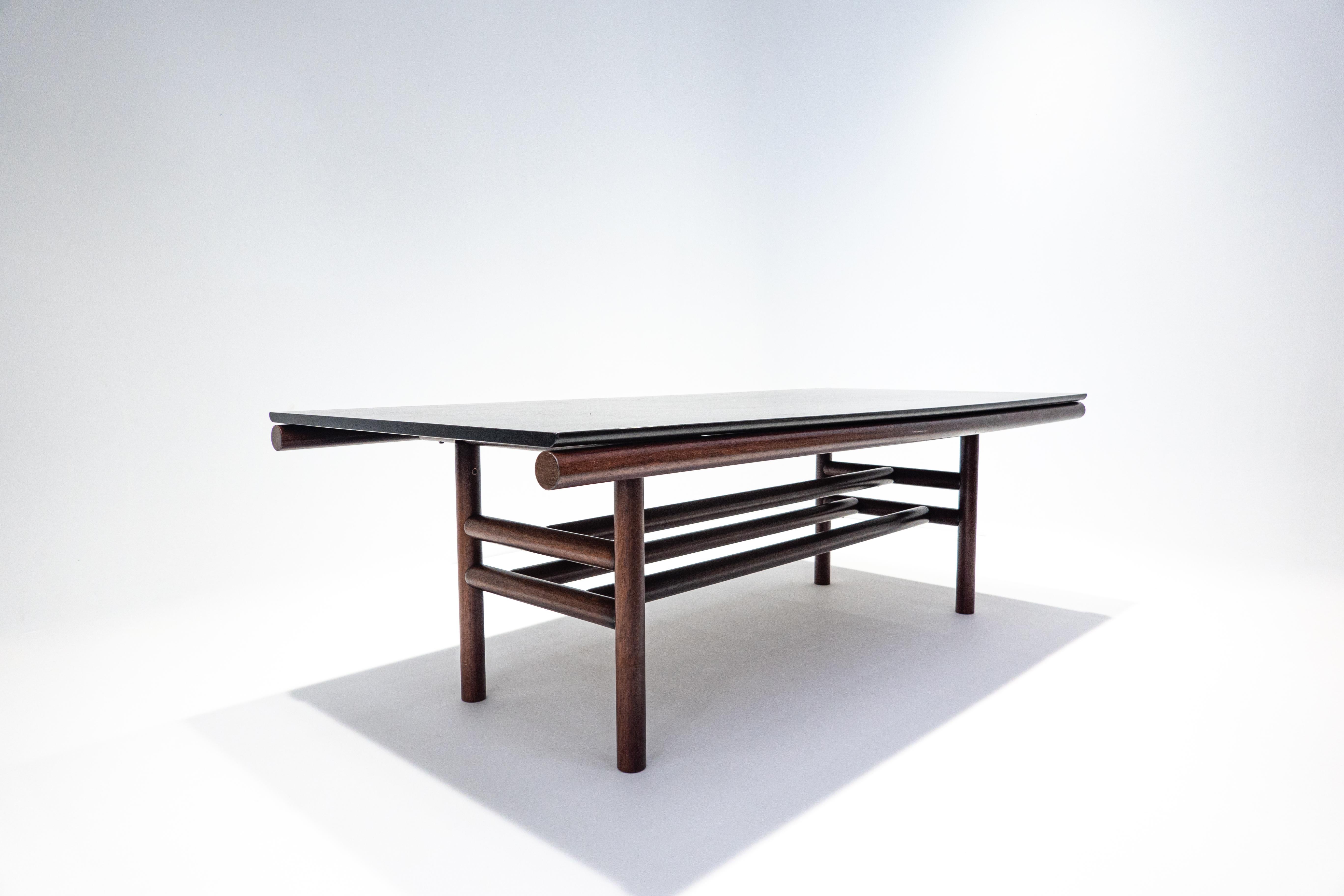 Gritti Wooden dining table by Carlo Scarpa for Simon International, 1970s.