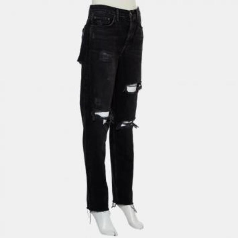 Grlfrnd Black Denim Distressed Skinny Karolina Jeans M For Sale 6