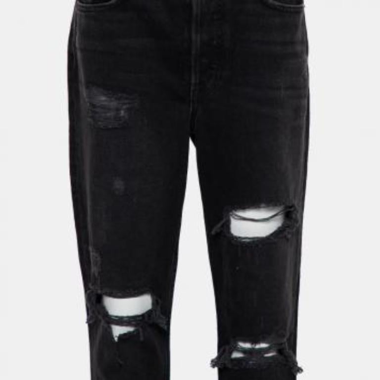 Grlfrnd Black Denim Distressed Skinny Karolina Jeans M For Sale 5