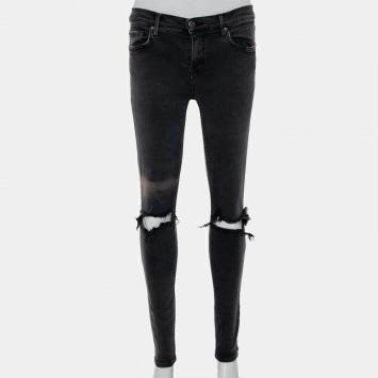 Grlfrnd Grey Denim Skinny Candice Jeans M For Sale 2