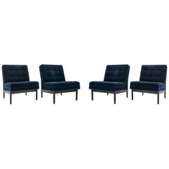 grm Bespoke V Lounge Chair - Ebonized Maple & Mohair Floor Sample Set of 4