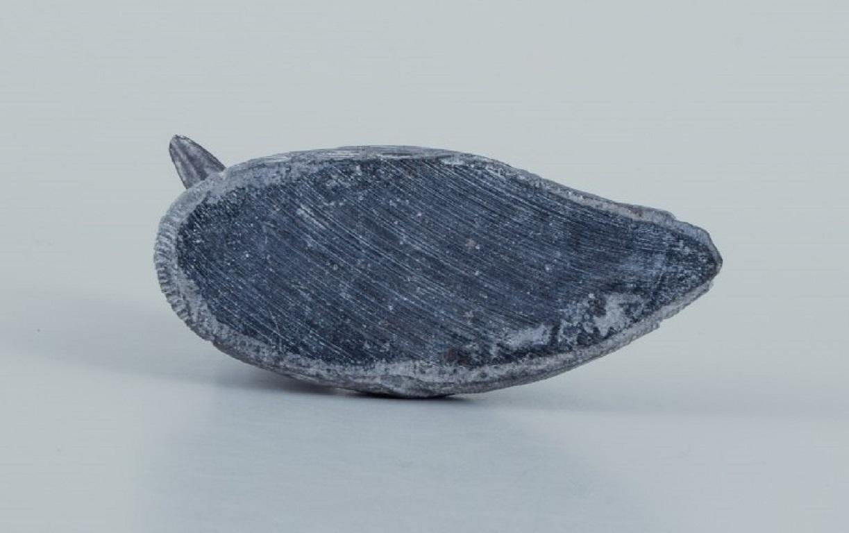 Grønlandica, Figure of a Wild Duck Made of Soapstone, Approximately 1960/1970s.  In Good Condition For Sale In Copenhagen, DK